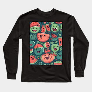 Excited Happy Watermelons Long Sleeve T-Shirt